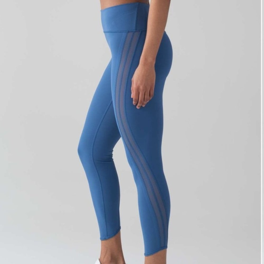 Lululemon Sun Setter 7/8 Tight 25" Royal blue mesh